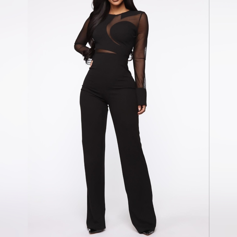 Mesh Black Jumpsuit